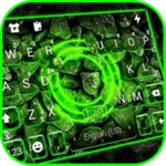 green neon stones keyboard bac android application logo